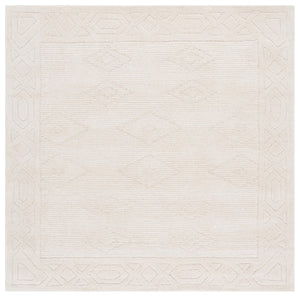 Safavieh Rodeo Handcrafted Area Rug - Luxurious Geometric Tufted Design For Elegant Home Décor & Comfort Ivory 80% Wool & 20% Cotton Rd675a-4