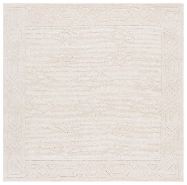 Safavieh Rodeo Handcrafted Area Rug - Luxurious Geometric Tufted Design For Elegant Home Décor & Comfort Ivory 80% Wool & 20% Cotton Rd675a-4