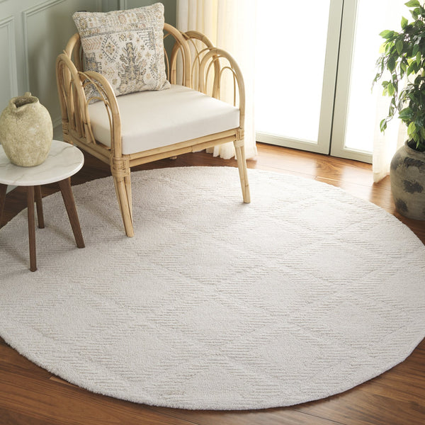 Safavieh Rodeo Hand-tufted Area Rug - Luxurious Wool & Cotton Blend With Geometric Design For Elegant Spaces Ivory 80% Wool & 20% Cotton Rd676a-8