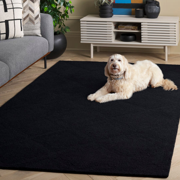 Safavieh Rodeo Drive Hand-tufted Area Rug - Elegant Geometric Design In Luxurious Wool And Cotton Blend Black 80% Wool & 20% Cotton Rd676z-9