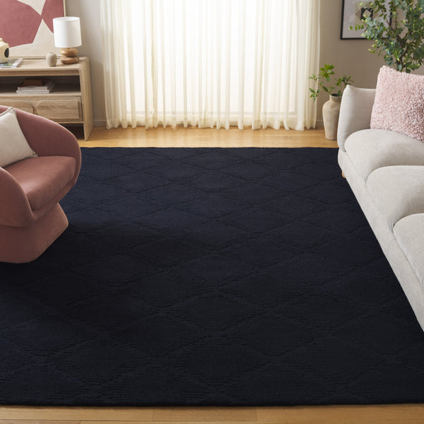 Safavieh Rodeo Hand-tufted Area Rug - Luxurious Wool & Cotton Blend With Geometric Design For Elegant Spaces Black 80% Wool & 20% Cotton Rd676z-6r