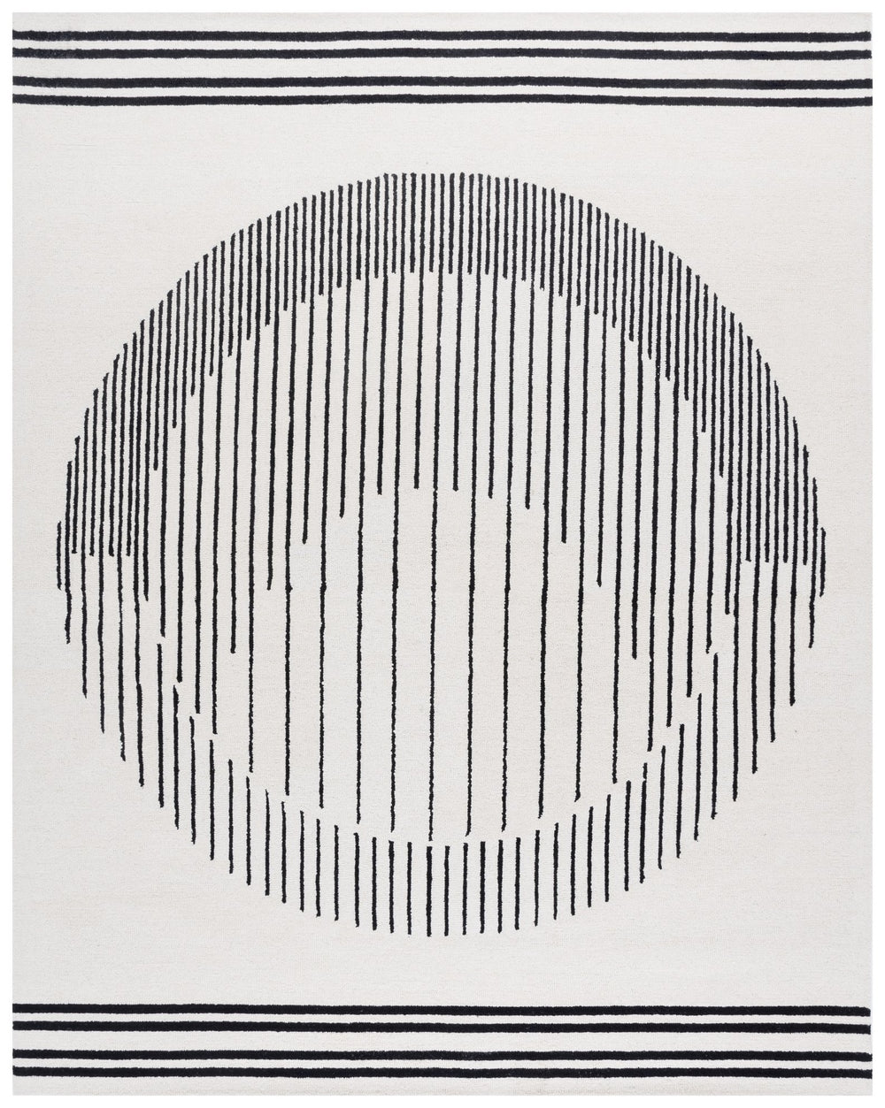 Safavieh Rodeo Elegant Area Rug - Hand Tufted Design In Chic Colors For Hallway Or Kitchen Décor Upgrade Ivory ,Black 80% Wool & 20% Cotton Rd680z-8