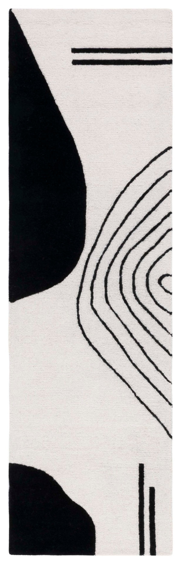 Safavieh Rodeo Drive Geometric Area Rug - Hand-tufted Wool Cotton, Contemporary Design For Elegant Spaces Ivory ,Black Wool Cotton With Latex Rd860b-4r