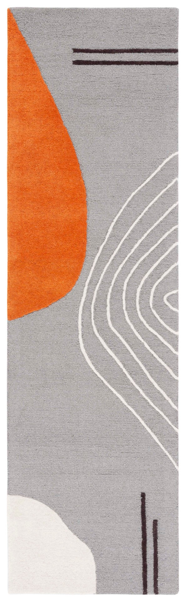 Safavieh Rodeo Drive Geometric Area Rug - Hand-tufted Wool Cotton, Contemporary Design For Elegant Spaces Grey ,Rust Wool Cotton With Latex Rd860h-10