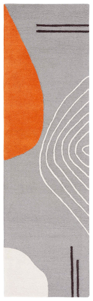 Safavieh Rodeo Drive Geometric Area Rug - Hand-tufted Wool Cotton, Contemporary Design For Elegant Spaces Grey ,Rust Wool Cotton With Latex Rd860h-10