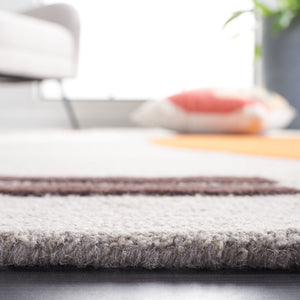Safavieh Rodeo Drive Geometric Area Rug - Hand-tufted Wool Cotton, Contemporary Design For Elegant Spaces Grey ,Rust Wool Cotton With Latex Rd860h-10