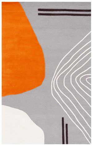 Safavieh Rodeo Drive Geometric Area Rug - Hand-tufted Wool Cotton, Contemporary Design For Elegant Spaces Grey ,Rust Wool Cotton With Latex Rd860h-10