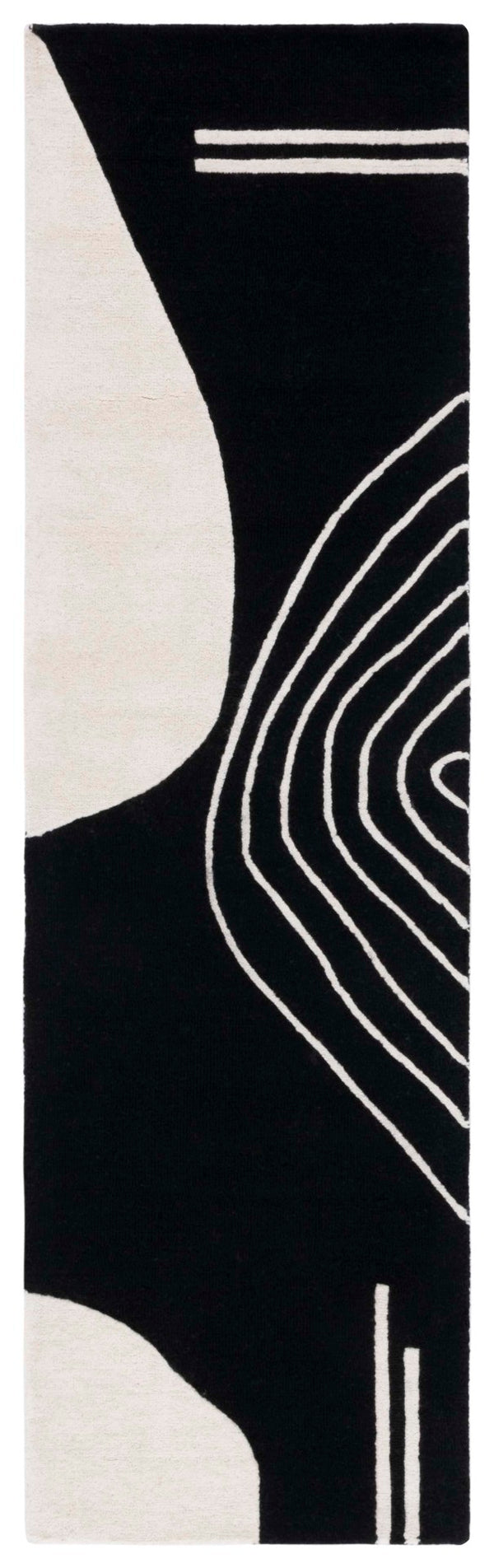 Safavieh Rodeo Drive Geometric Area Rug - Hand-tufted Wool Cotton, Contemporary Design For Elegant Spaces Black ,Ivory Wool Cotton With Latex Rd860z-4r