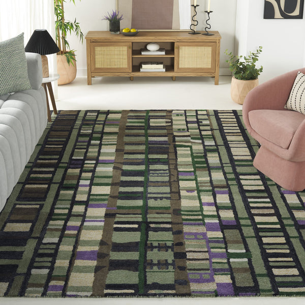 Safavieh Rodeo Exquisite Hand-tufted Area Rug In Rich Green And Purple For Stylish Home Décor Enhancement Green ,Purple Polyester Pile Rd976y-28