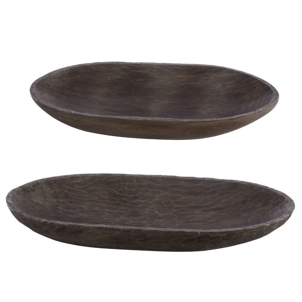 Safavieh TRELLEN, Elegant Brown Polyresin Decorative Bowl Set of 2 for Stylish Home Décor Accents RDC1209A-SET2