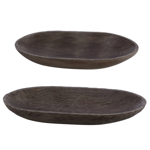 Safavieh TRELLEN, Elegant Brown Polyresin Decorative Bowl Set of 2 for Stylish Home Décor Accents RDC1209A-SET2