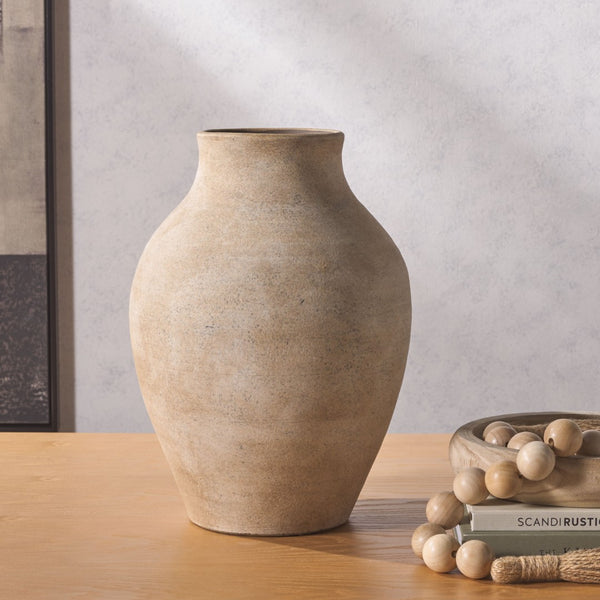 Safavieh MESA, 14.25" Handcrafted Stoneware Vase in Natural/Grey - Elevate Your Home Decor with Style RDC1211A
