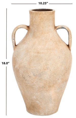 Safavieh MESA, 18" Stoneware Vase in Natural and Grey - Elegant Rustic Centerpiece for Modern Home Decor RDC1212A