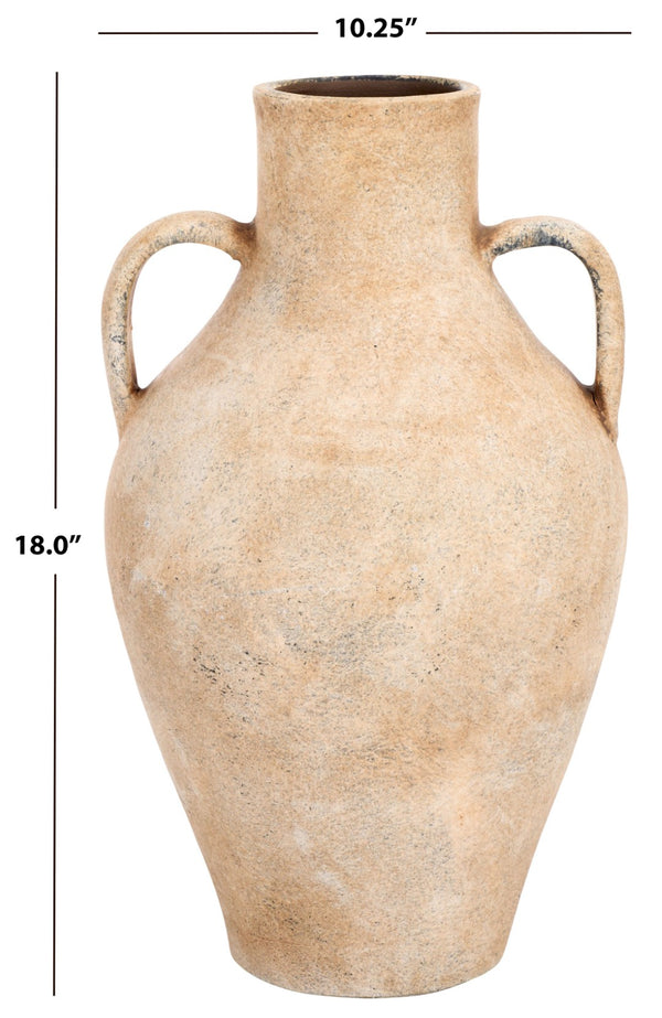 Safavieh MESA, 18" Stoneware Vase in Natural and Grey - Elegant Rustic Centerpiece for Modern Home Decor RDC1212A
