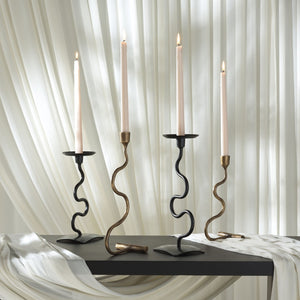 Safavieh ZOBI, Elegant Gold Taper Candlestick Set of 2 – Solid Metal Décor for Dining & Home Styling RDC2500A-SET2