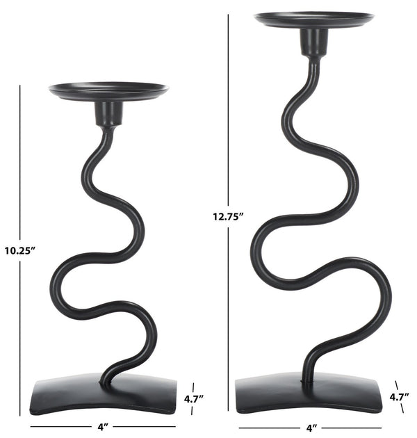 Safavieh Nisi Candleholder Set Of 2 RDC2502A-SET2 Black