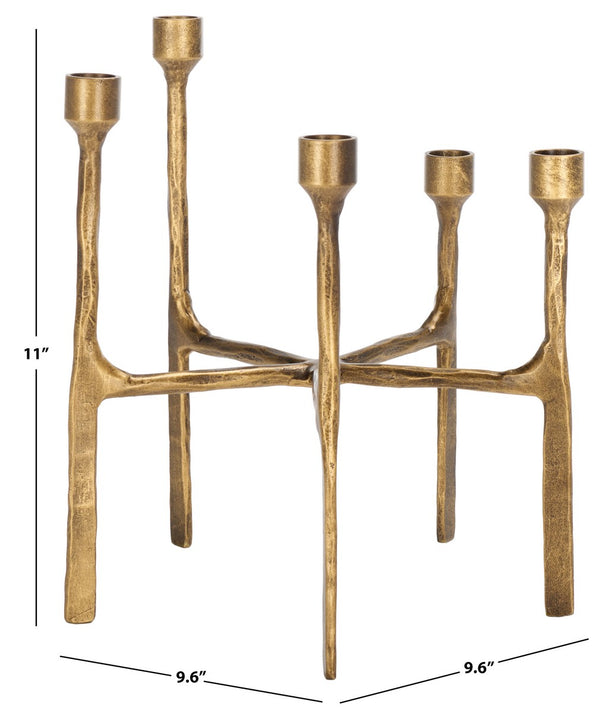 Safavieh Quyn  Taper Candleholder Centerpiece RDC2503A Brass