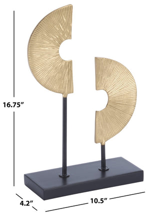 Safavieh Echo Cast Aluminum Arc Sculpture Two Tone Finish Modern Accent for Shelf or Console RDC3005A