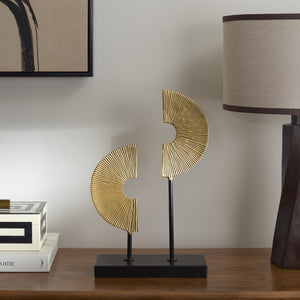 Safavieh Echo Cast Aluminum Arc Sculpture Two Tone Finish Modern Accent for Shelf or Console RDC3005A
