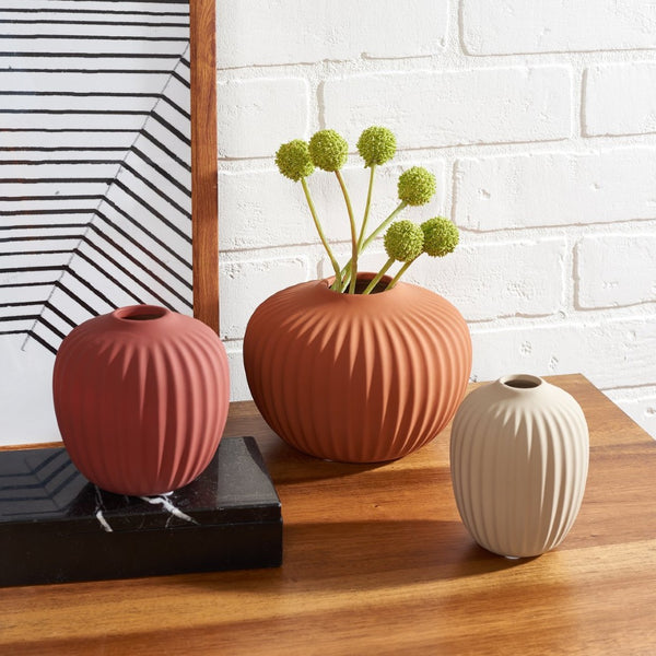 Safavieh JACIE, Stunning Ceramic Vase Set of 3 in Orange/Grey, Sculptural Design for Modern Home Decor RDC4000B-SET3