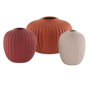 Safavieh JACIE, Stunning Ceramic Vase Set of 3 in Orange/Grey, Sculptural Design for Modern Home Decor RDC4000B-SET3