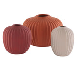 Jacie, Orange/Grey/Dark Orange, Ceramic,Vase Set Of 3