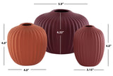 Safavieh Jacie, Amaranth/Dark Orange/Orange, Ceramic, Vase Set Of 3 Assorted Ceramic RDC4000C-SET3