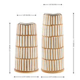 Safavieh Kai, Light Orange/Cream, Ceramic, Vase Set Of 2 - Set of 2 XII23 Light Orange / Cream Ceramic RDC4006A-SET2