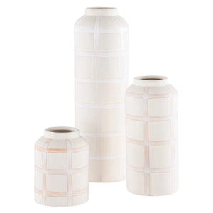 Safavieh Luette, Cream, Ceramic, Vase Set Of 3 XII23 Cream Ceramic RDC4008A-SET3