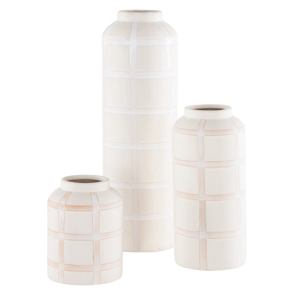 Safavieh Luette, Cream, Ceramic, Vase Set Of 3 XII23 Cream Ceramic RDC4008A-SET3