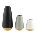 Joetta, Black/White/Grey, Ceramic, Vase Set Of 3