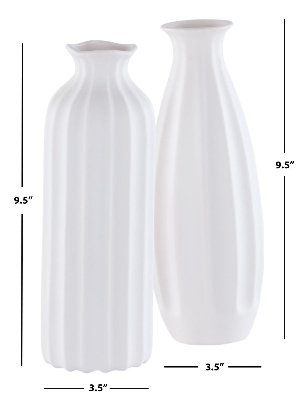 Safavieh ILSA, Elegant White Ceramic Vase Set of 2 - Sculptural Home Decor for Fresh Flowers & Stylish Accents RDC4010A-SET2