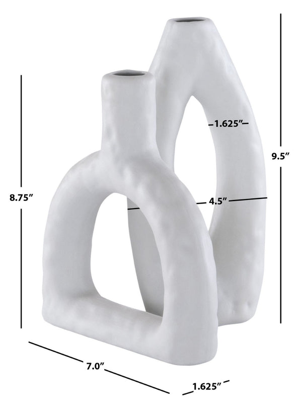 Safavieh PAOLETTE, Modern Stone Grey Ceramic Vase Set of 2 – Sculptural Decor for Contemporary Spaces RDC4011A-SET2