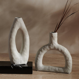 Safavieh PAOLETTE, Modern Stone Grey Ceramic Vase Set of 2 – Sculptural Decor for Contemporary Spaces RDC4011A-SET2