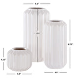 Safavieh Emari, White, Ceramic, Vase Set Of 3 XII23 White Ceramic RDC4013A-SET3