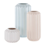 Emari, Blue/Ivory/White, Ceramic, Vase Set Of 3