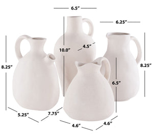 Safavieh MISA, Timeless Beige Ceramic Vase Set of 4 - Handcrafted Design for Elegant Home Decor & Florals RDC4015A-SET4