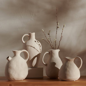 Safavieh MISA, Timeless Beige Ceramic Vase Set of 4 - Handcrafted Design for Elegant Home Decor & Florals RDC4015A-SET4
