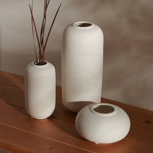 Safavieh SORA, Elegant Ivory Ceramic Vase Set of 3 - Modern Cylindrical Design for Stylish Home Décor RDC4016A-SET3