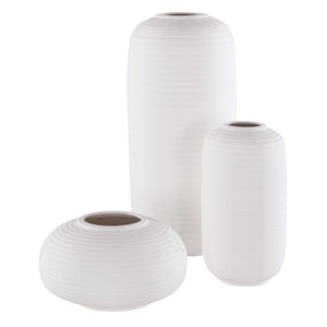 Safavieh SORA, Elegant Ivory Ceramic Vase Set of 3 - Modern Cylindrical Design for Stylish Home Décor RDC4016A-SET3