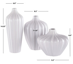 Safavieh CLEA, Sculptural Ivory Ceramic Vase Set of 3 - Bold, Textured Accent for Modern Home Decor! RDC4018A-SET3
