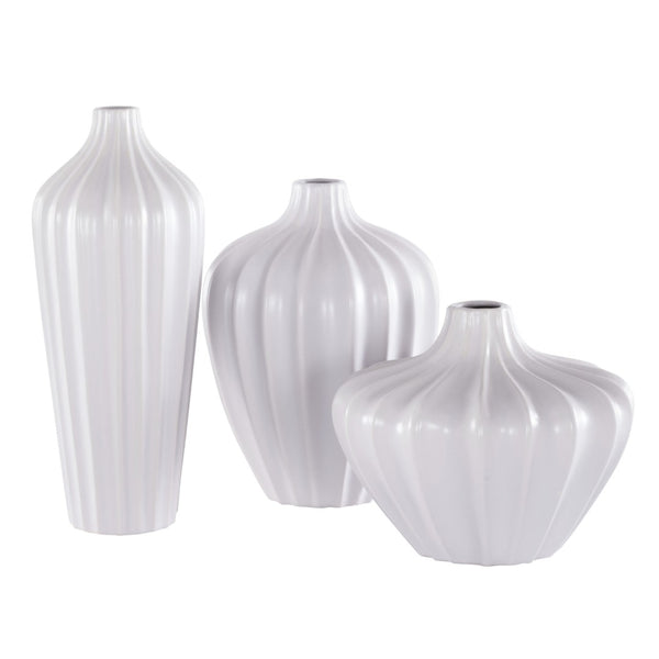 Safavieh CLEA, Sculptural Ivory Ceramic Vase Set of 3 - Bold, Textured Accent for Modern Home Decor! RDC4018A-SET3