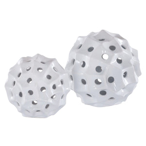 Safavieh Ovis, White, Ceramic, Table Decor Set Of 2 - Set of 2 XII23 White Ceramic RDC4019A-SET2