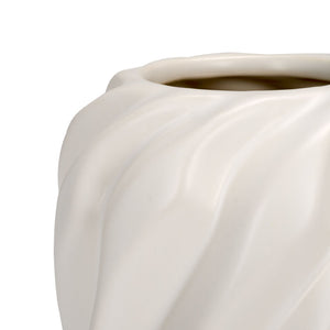 Safavieh VERDAD, Elegant Cream Ceramic Vase Set of 2 - Sculptural Wave-Textured Design for Modern Decor RDC4021A-SET2