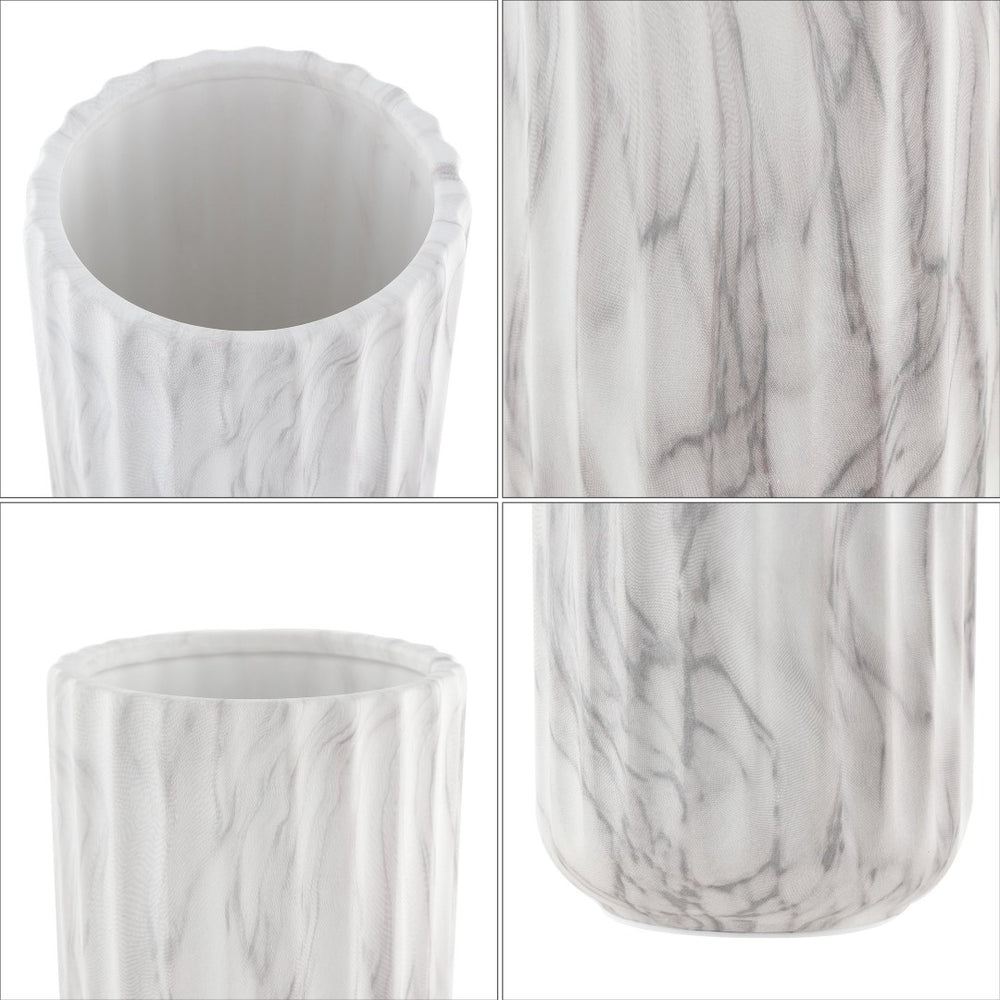 Safavieh SILENE, Elegant White Marble Ceramic Vase Set of 2 for Timeless Home Décor and Stylish Accents RDC4022A-SET2