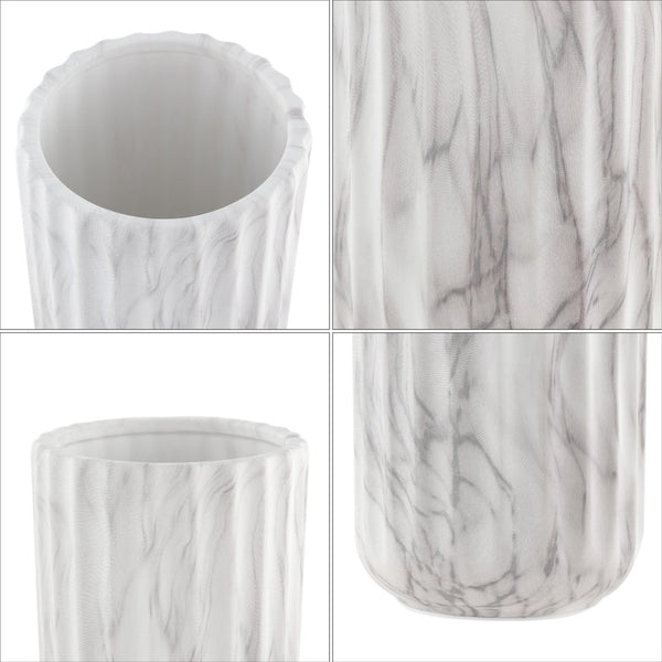 Safavieh SILENE, Elegant White Marble Ceramic Vase Set of 2 for Timeless Home Décor and Stylish Accents RDC4022A-SET2