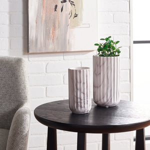 Safavieh SILENE, Elegant White Marble Ceramic Vase Set of 2 for Timeless Home Décor and Stylish Accents RDC4022A-SET2