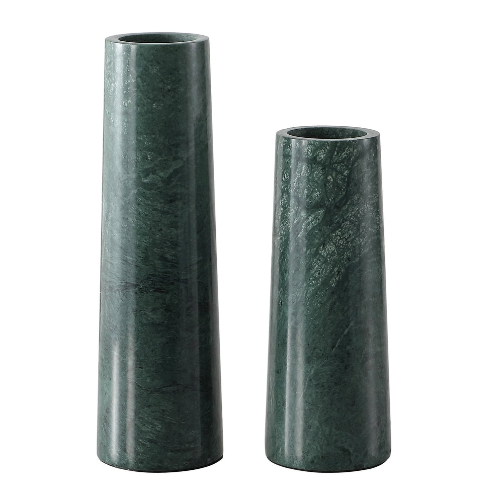Safavieh Valto, Elegant Green Marble Vase Set Of 2 – Modern Minimalist Design For Floral Display & Decor Green Marble Stone Rdc4025a-set2
