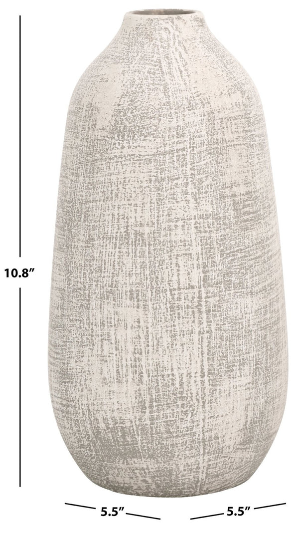 Safavieh OIA,10.75", Elegant Grey Ceramic Vase with Whitewash Finish for Stylish Home Décor Accents RDC4031A
