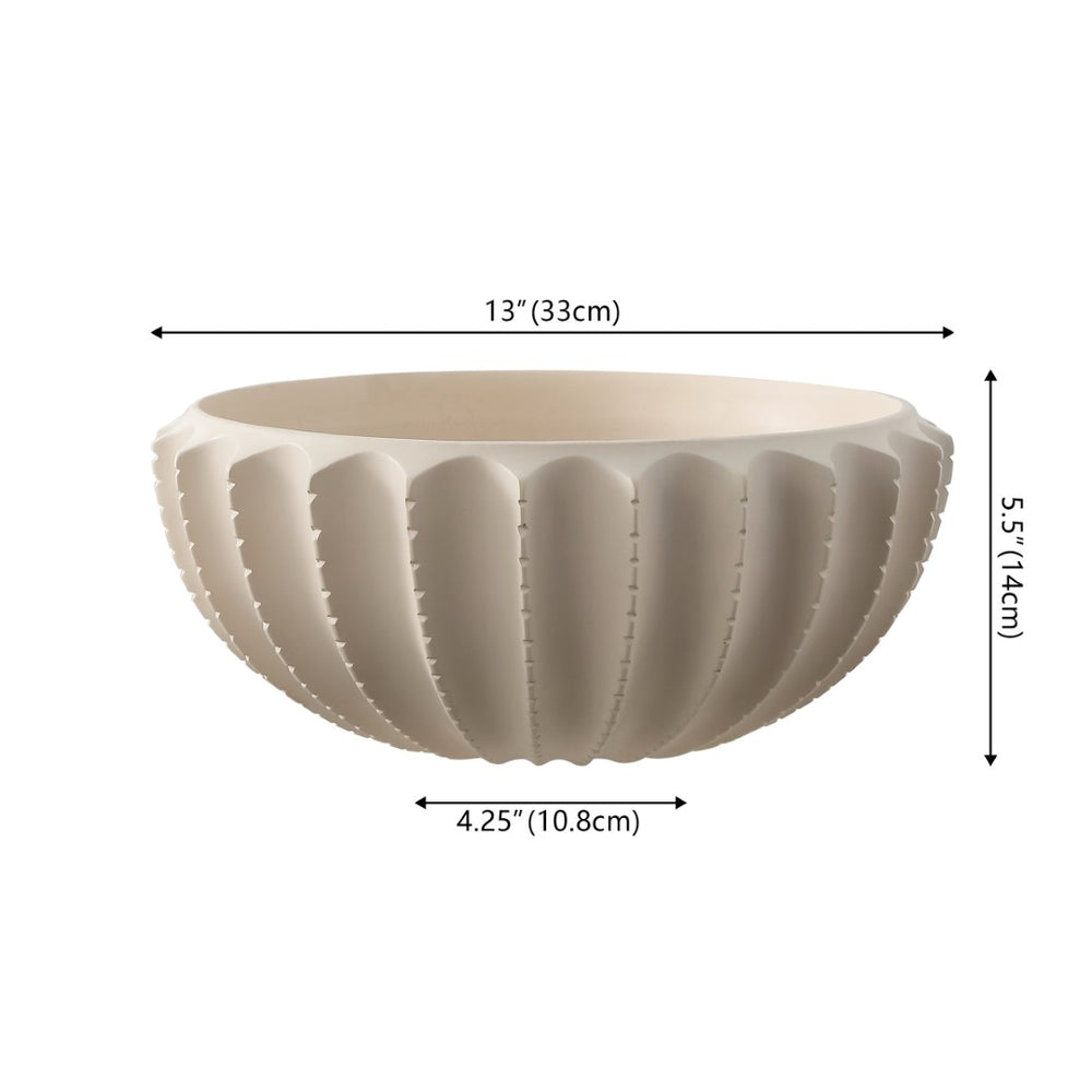 Safavieh ATZARO, Elegant 5" Cream Scalloped Resin Bowl - Coastal-Inspired Centerpiece for Any Space! RDC4033A